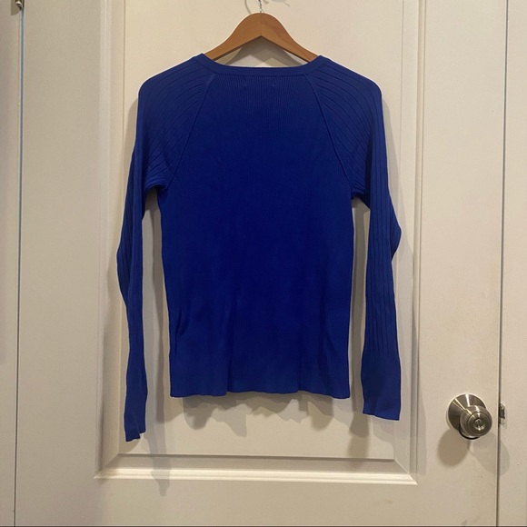 Calvin Klein Jeans Half Zip Long Sleeve Blue Knit - Picture 3 of 3